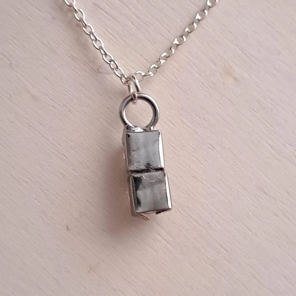 Silver Necklace with Rhinestone Pendant
